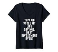 Mujer Este Chico robó mis ahorros de Vida Mejor inversión Camiseta Cuello V