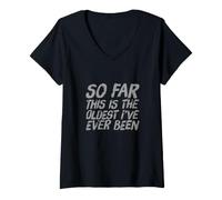 Mujer Este es el Texto más Antiguo Que he Estado con Citas Divertidas de Humor Camiseta Cuello V