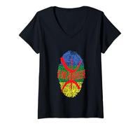 Mujer Este es mi ADN, Bandera bereber amazigh Kabyle Lleva Esto Camiseta Cuello V