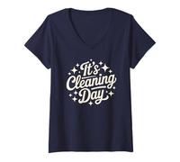 Mujer Este es mi día de Limpieza: la aspiradora Lady Clean Mop Crew Camiseta Cuello V