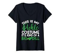 Mujer Este es mi Disfraz de pepinillo, es una Especie de Big Dill Halloween Camiseta Cuello V