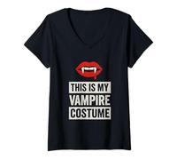 Mujer Este es mi Disfraz de Vampiro para Fiesta de Halloween para niños y niñas Camiseta Cuello V