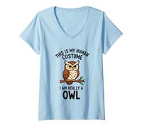 Mujer Este es mi Disfraz Humano. En Realidad Soy un búho Camiseta Cuello V