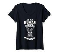 Mujer Este es mi Disfraz Humano, Soy Realmente un Canguro Camiseta Cuello V