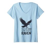 Mujer Este es mi Disfraz Humano, Soy Realmente un Cuervo Camiseta Cuello V
