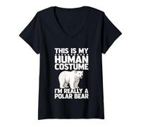 Mujer Este es mi Disfraz Humano, Soy Realmente un Oso Polar Camiseta Cuello V