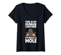 Mujer Este es mi Disfraz Humano, Soy Realmente un Topo Camiseta Cuello V