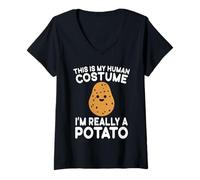 Mujer Este es mi Disfraz Humano, Soy Realmente una Patata Camiseta Cuello V