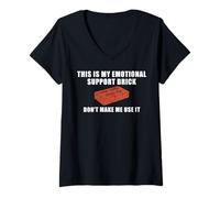 Mujer Este es mi ladrillo de Apoyo Emocional, no me Hagas Usarlo Camiseta Cuello V