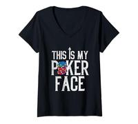 Mujer Este es mi Poker Cara Casino Amante Divertido Jugador Camiseta Cuello V