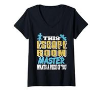 Mujer Este Maestro de Escape Room quiere un pedazo de ti Camiseta Cuello V