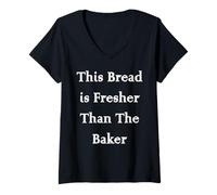 Mujer Este pan es más fresco que el panadero Camiseta Cuello V