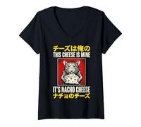 Mujer Este Queso es mío Es Queso Nacho Camiseta Cuello V
