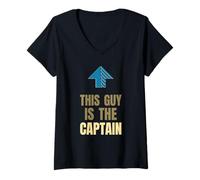 Mujer Este tipo es el capitán navegante Capitán Marinero navegante Camiseta Cuello V