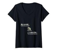Mujer Estética Japonesa Anime Soledad Melancolía Diseño Camiseta Cuello V