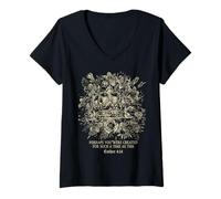 Mujer Esther Cuatro Catorce Fe Cristiana Corona Floral Reina Camiseta Cuello V