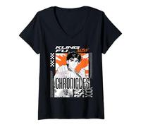 Mujer Estilo artístico de Anime de Kung-Fu Chronicles Camiseta Cuello V
