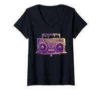 Mujer Estilo Callejero Retro Hip Hop de la Era Dorada Camiseta Cuello V