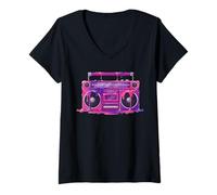 Mujer Estilo Callejero Retro Hip Hop de la Era Dorada Camiseta Cuello V