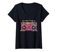 Mujer Estilo Callejero Retro Hip Hop de la Era Dorada Camiseta Cuello V