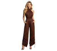 Mujer Estilo Informal Negocios Jumpsuit Un Solo Cuerpo Mono Peto Caqui S
