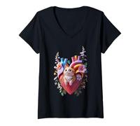 Mujer Estilo Libro de Cuentos Lindo corazón Divertido diseño Unisex para Camiseta Camiseta Cuello V