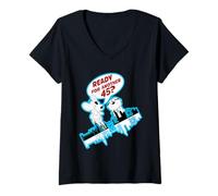 Mujer Estilo Retro del 45 Aniversario de Danger Mouse & Penfold Camiseta Cuello V