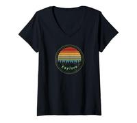 Mujer Estilo Retro Vintage Explorar Montañas Naturaleza Al Aire Camiseta Cuello V