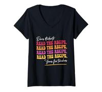 Mujer Estimados Estudiantes Lean la Receta Su Clase de Cocina para Maestros de FCS Camiseta Cuello V