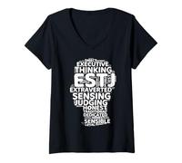 Mujer ESTJ Tipo de Personalidad ejecutiva Extraverted Sensing Judging Camiseta Cuello V