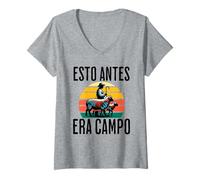 Mujer Esto Antes Era Campo divertida Camiseta Cuello V
