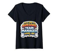 Mujer Esto es lo Que Parece un Gerente de Equipo Impresionante Cita Divertida Camiseta Cuello V
