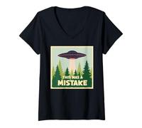 Mujer Esto fue un Error Humor alienígena Camiseta Cuello V