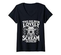 Mujer Esto ha Sido Encantador, Pero Tengo Que Gritar Ahora Cabra Gritando Camiseta Cuello V