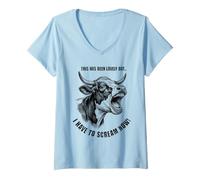 Mujer Esto ha Sido Encantador, Pero Tengo Que Gritar Ahora Vaca novilla Camiseta Cuello V