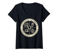 Mujer Estoico Cuatro Virtudes Coraje Sabiduría Justicia Templanza Camiseta Cuello V
