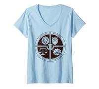 Mujer Estoico Cuatro Virtudes Coraje Sabiduría Justicia Templanza Camiseta Cuello V