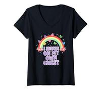 Mujer ESTORNUDO EN MI Propio Pecho Divertido Arco Iris de Humor para Adultos Camiseta Cuello V
