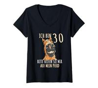 Mujer Estoy 30 por favor ayúdame en mi caballo 30 años Camiseta Cuello V