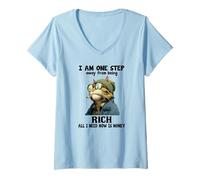 Mujer Estoy a un Paso de ser Rico, Todo lo Que Necesito Ahora es Dinero Camiseta Cuello V