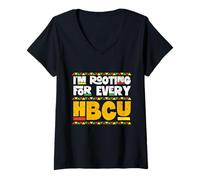 Mujer Estoy apoyando a Cada HBCU - Black History African Pride Camiseta Cuello V