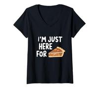 Mujer Estoy aquí para la Receta de Postre sureño de Pastel de nueces Camiseta Cuello V