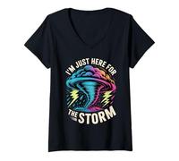 Mujer Estoy aquí para la tormenta Camiseta Cuello V
