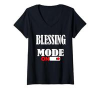 Mujer Estoy bendecido 24/7: Hombres bendecidos Ropa cristiana Vida bendita Camiseta Cuello V