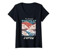 Mujer Estoy cansada de Despertar y no Estar en Japón Tokio Mujeres Camiseta Cuello V