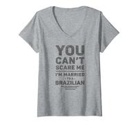 Mujer Estoy casada con un brasileño, Matrimonio divertido, Marido y esposa Camiseta Cuello V