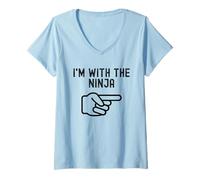 Mujer Estoy con el Ninja Parejas Divertidas Que Coinciden Camiseta Cuello V