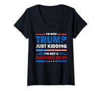 Mujer Estoy con Trump, sólo una Broma, no Soy un Maldito Sarcasmo Camiseta Cuello V