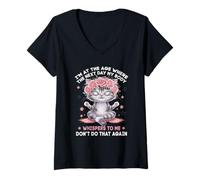 Mujer Estoy en la edad donde al día siguiente mi cuerpo me susurra Camiseta Cuello V