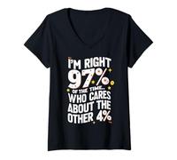 Mujer Estoy en lo Cierto el 97% del Tiempo Gráfico Divertido de matemáticas sarcásticas Camiseta Cuello V